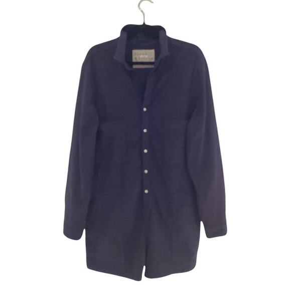 Frank & Eileen Ireland Performance Linen Long Sleeve Playsuit In Navy Size XL - Picture 2 of 15